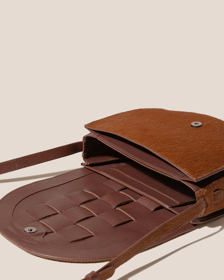 SINIA CALF HAIR - Satchel Interwoven Front Detail Bag