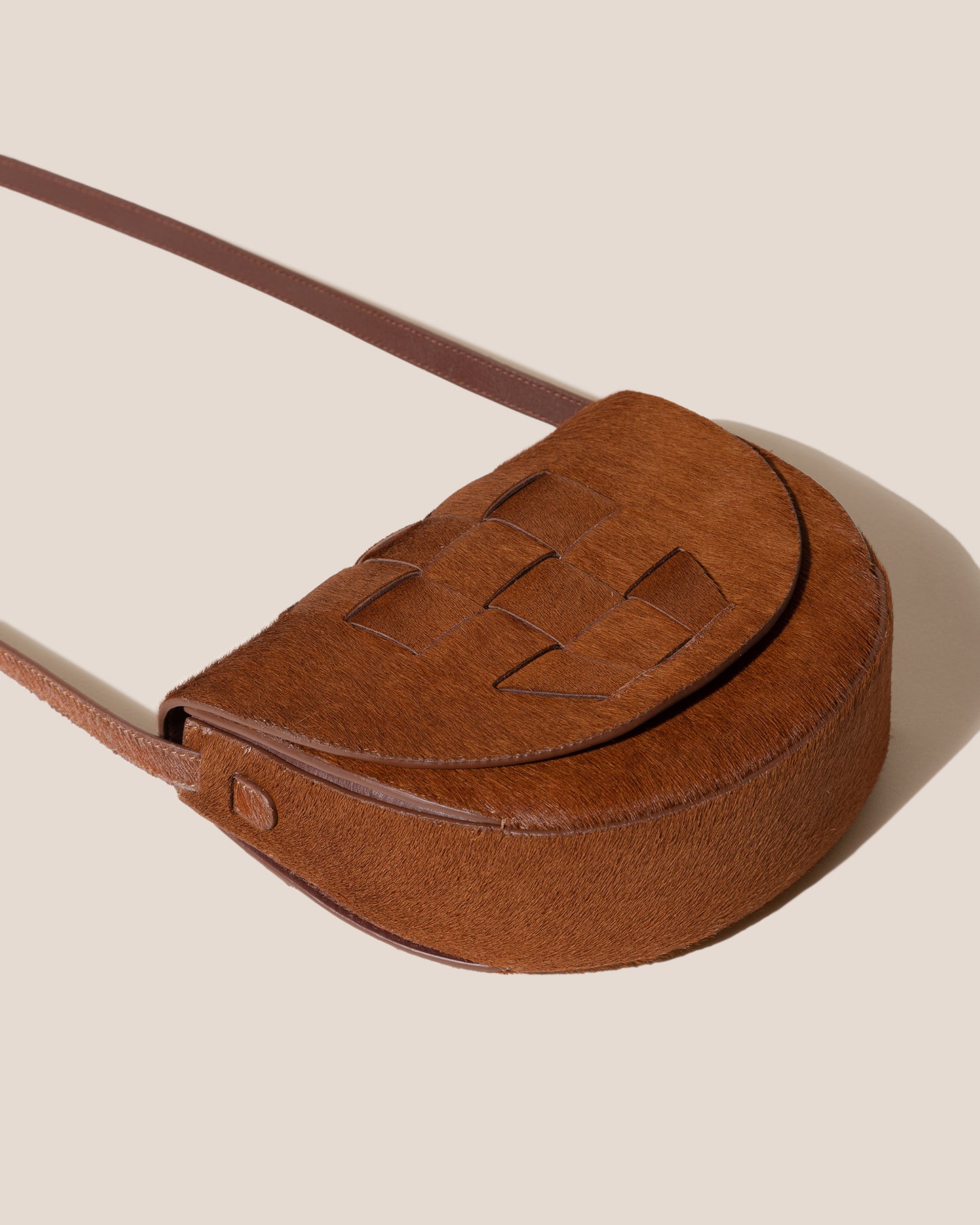 SINIA CALF HAIR - Satchel Interwoven Front Detail Bag
