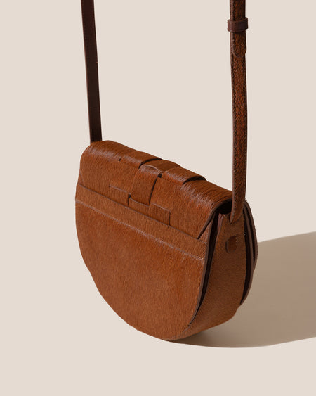 SINIA CALF HAIR - Satchel Interwoven Front Detail Bag