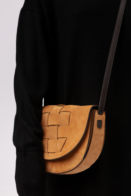 SINIA SUEDE - Satchel Interwoven Front Detail Bag