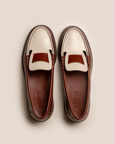 SINEU R BICOLOUR - Interlaced-detail Slip-on Loafer