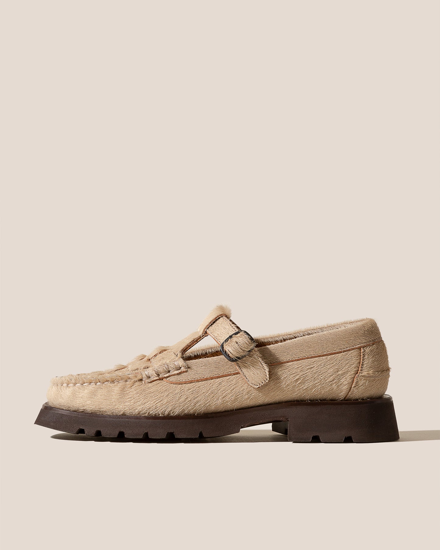 SOLLER SPORT CALF HAIR - Tread Sole T-Bar Loafer