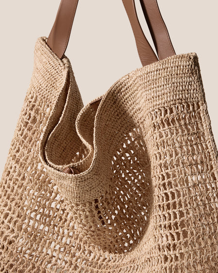 CADOR RAFFIA MESH - Slouchy Shoulder Bag