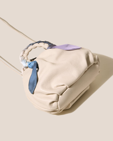 BOMBON FOULARD - Plaited-handle Leather Handbag