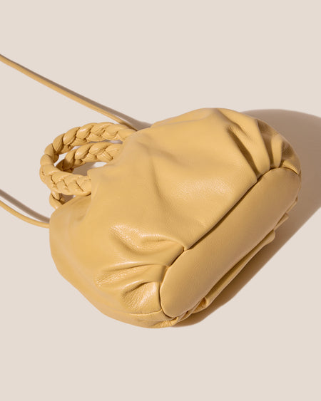 BOMBON M SUPPLE SHINY - Medium Plaited-handle Leather Handbag