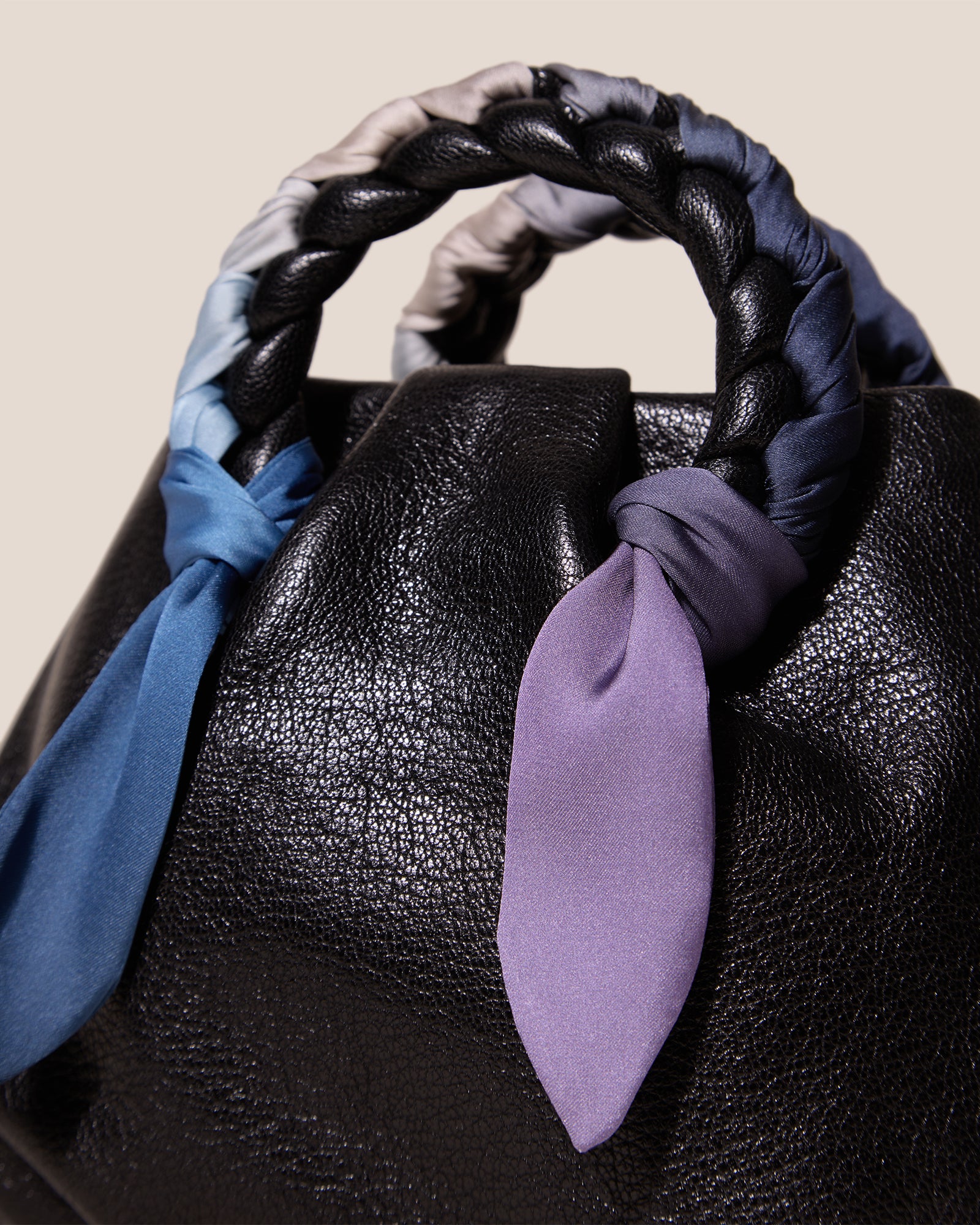 BOMBON FOULARD - Plaited-handle Leather Handbag – Hereu Studio