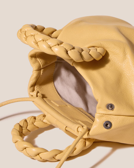 BOMBON M SUPPLE SHINY - Medium Plaited-handle Leather Handbag