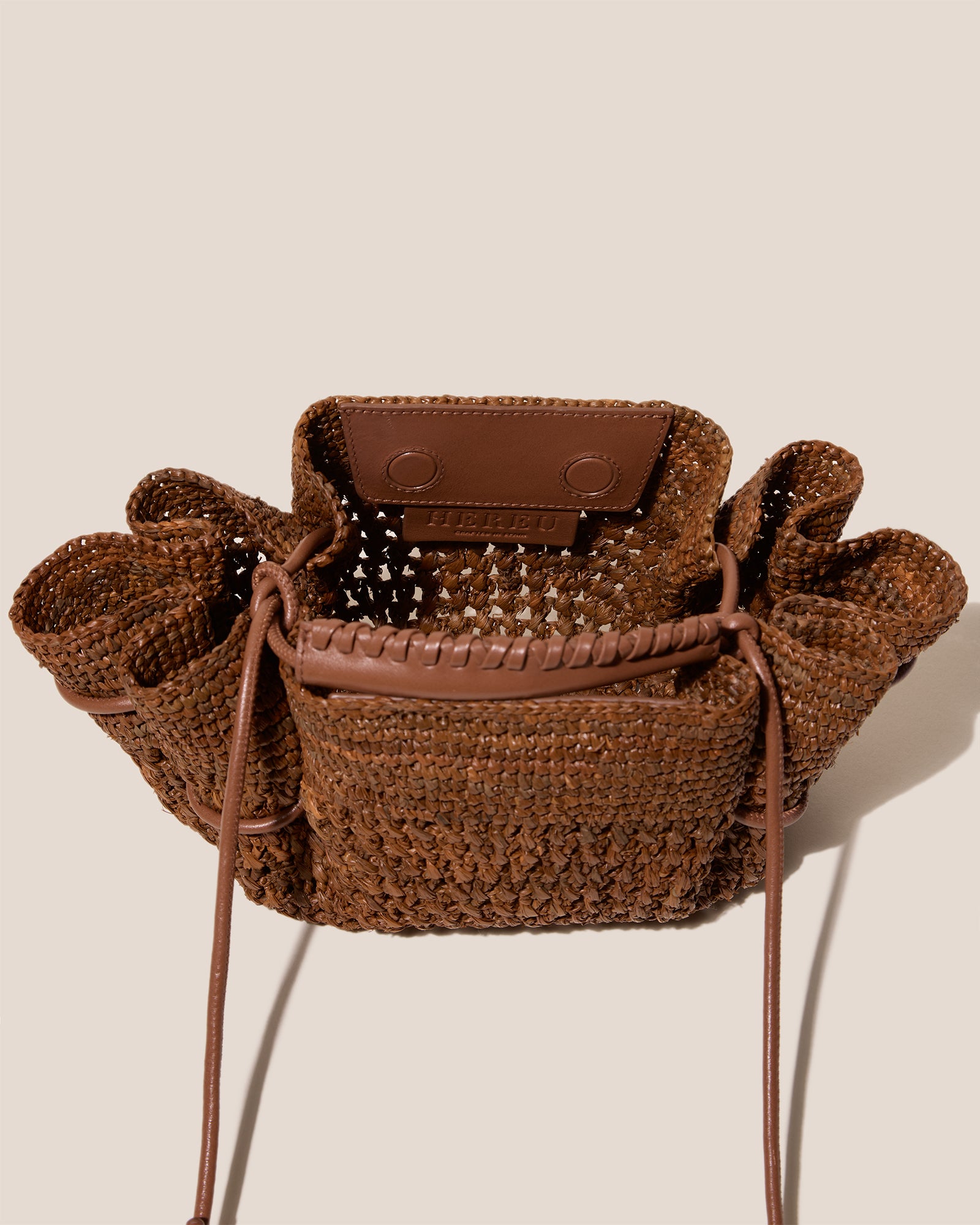 ARTA MINI CROCHET RAFFIA - Pleated Crossbody Bag – Hereu Studio