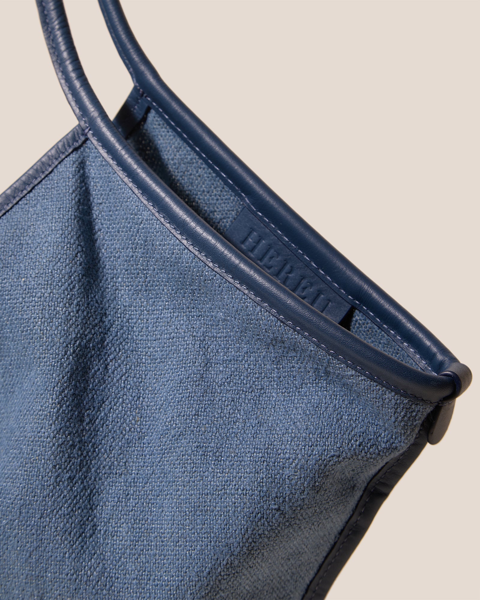 CALELLA SOFT LINEN - Leather-trimmed Tote Bag