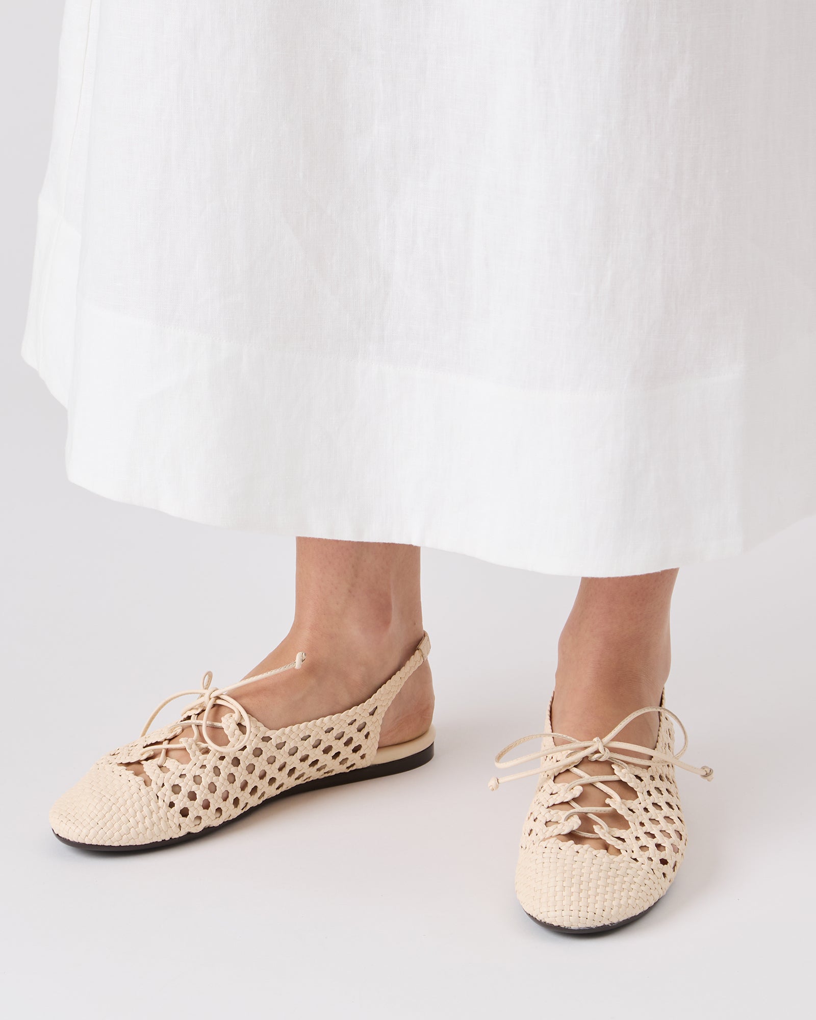 SARDANA - Lace-up Woven Slingback Sandal