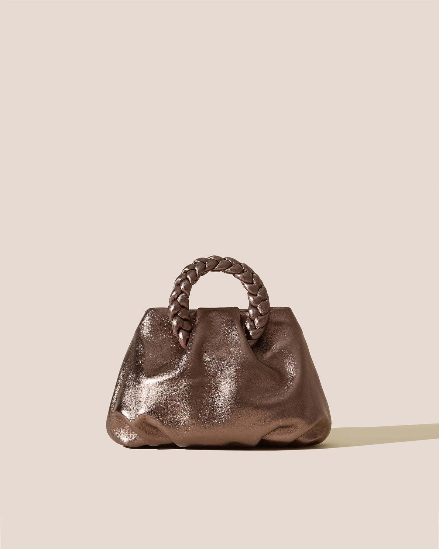 BOMBON METALLIC - Small Plaited-handle Leather Crossbody Bag – Hereu Studio