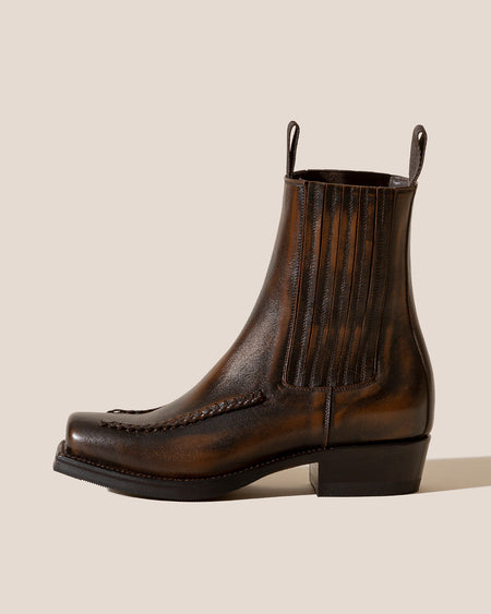 AGULLA - Square-Toe Braided Detail Chelsea Boot