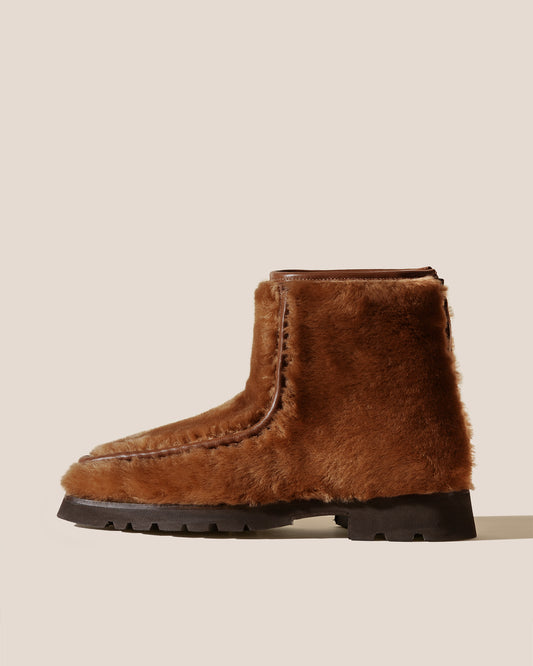 ARMENTA LOW ZIPPED - Shearling Low-calf Back Zip Boot