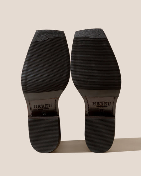 CALOBRA - Heeled Square-Toe Braided Detail Knee-High Boot