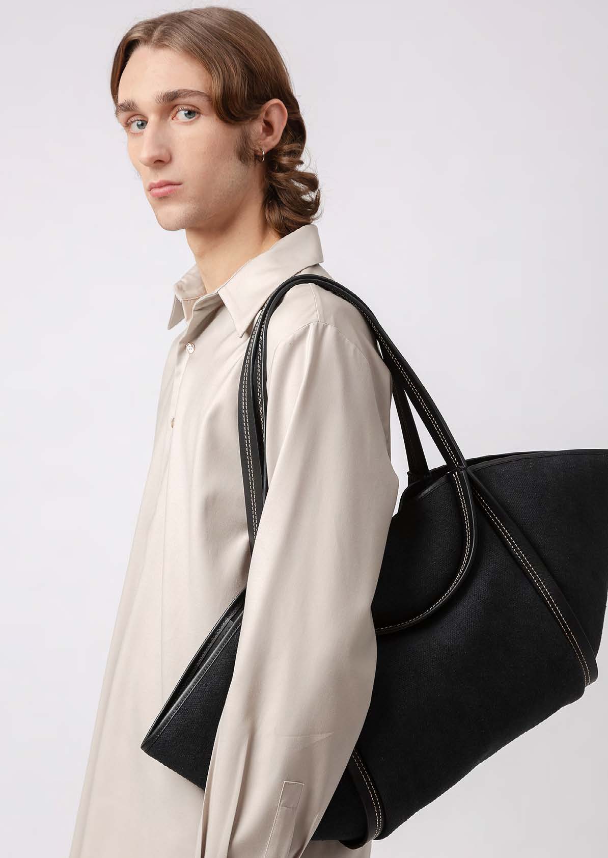 CUBER - Leather-Trimmed Canvas Basket – Hereu Studio