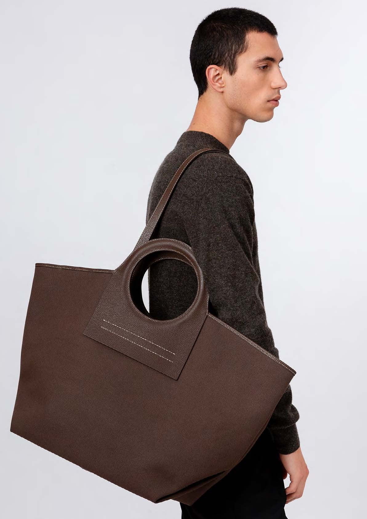 CALA L - Leather-trimmed Canvas Tote Bag