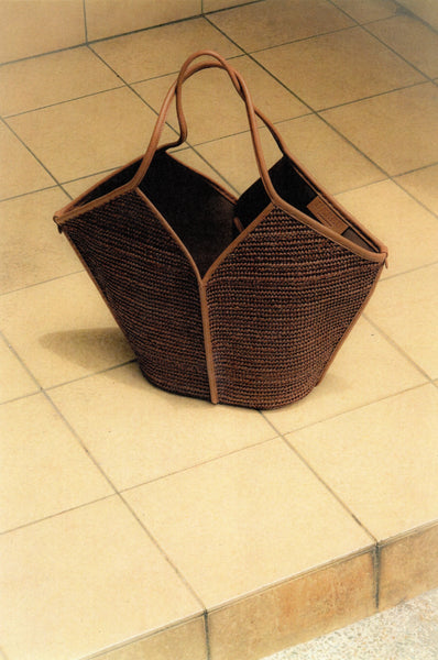 ◆HEREU◆ Alkeria Tote Bag Beige Tan WBS22ALQU003 WBS22ALQU0 CALA L - Leather-trimmed Canvas Tote Bag – Hereu Studio