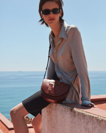 SINIA - Satchel Interwoven Front Detail Bag