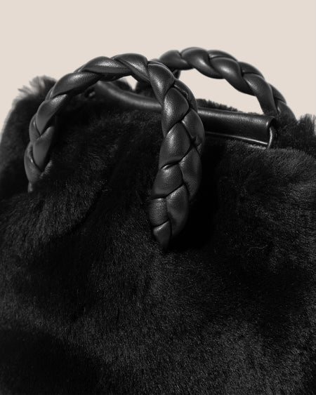 BOMBON SHEARLING - Plaited-handle Leather Handbag
