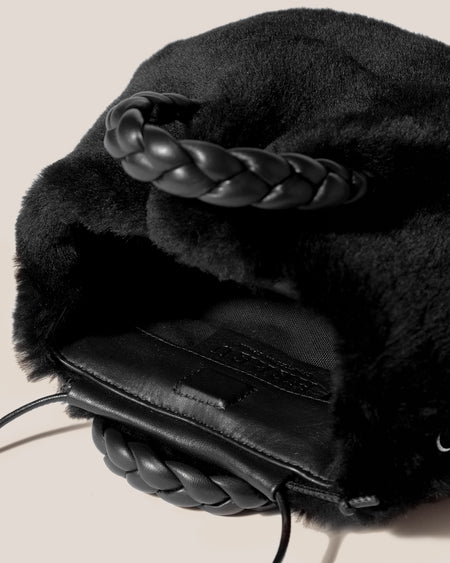 BOMBON SHEARLING - Plaited-handle Leather Handbag