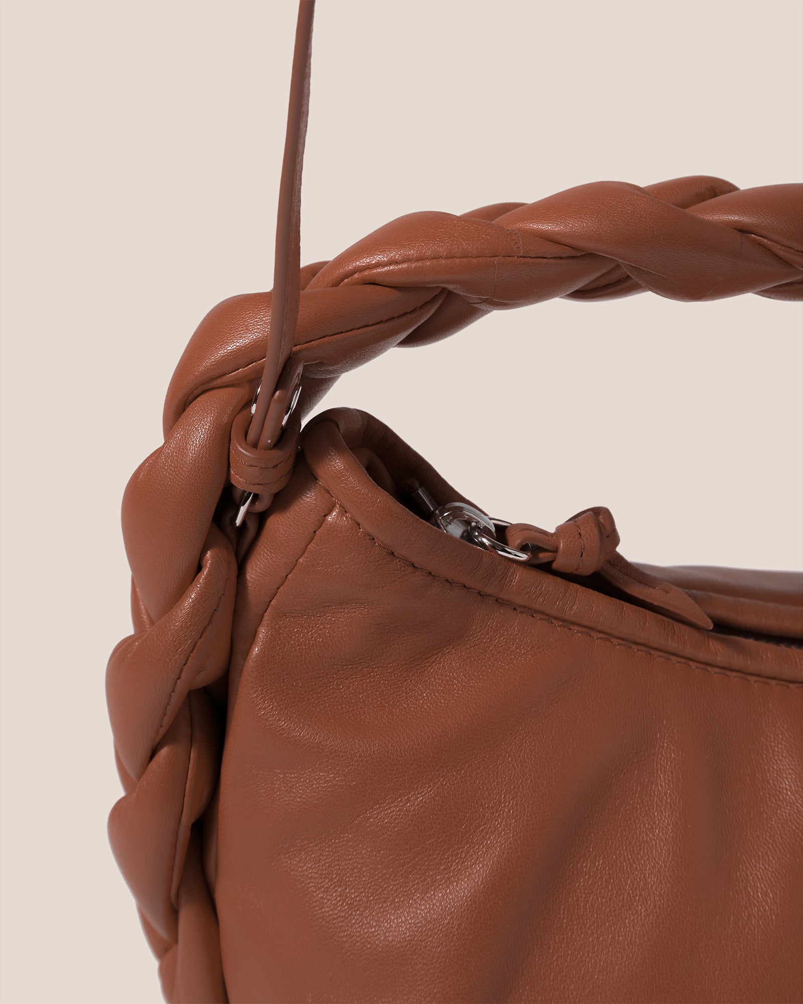 Hereu Espiga Plaited-trim Mini Bag In Chestnut