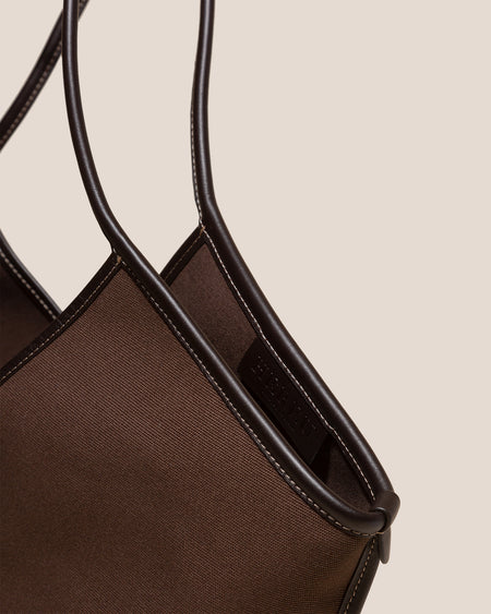 CALELLA - Leather-trimmed Organic Cotton Tote Bag