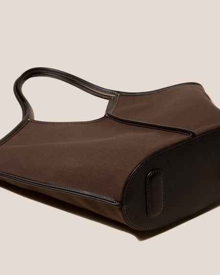 CALELLA - Leather-trimmed Organic Cotton Tote Bag