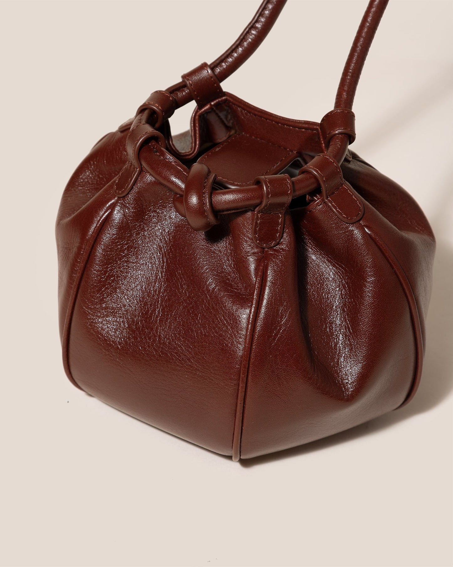 Made In Italy Leather Drawstring Crossbody, Handbags