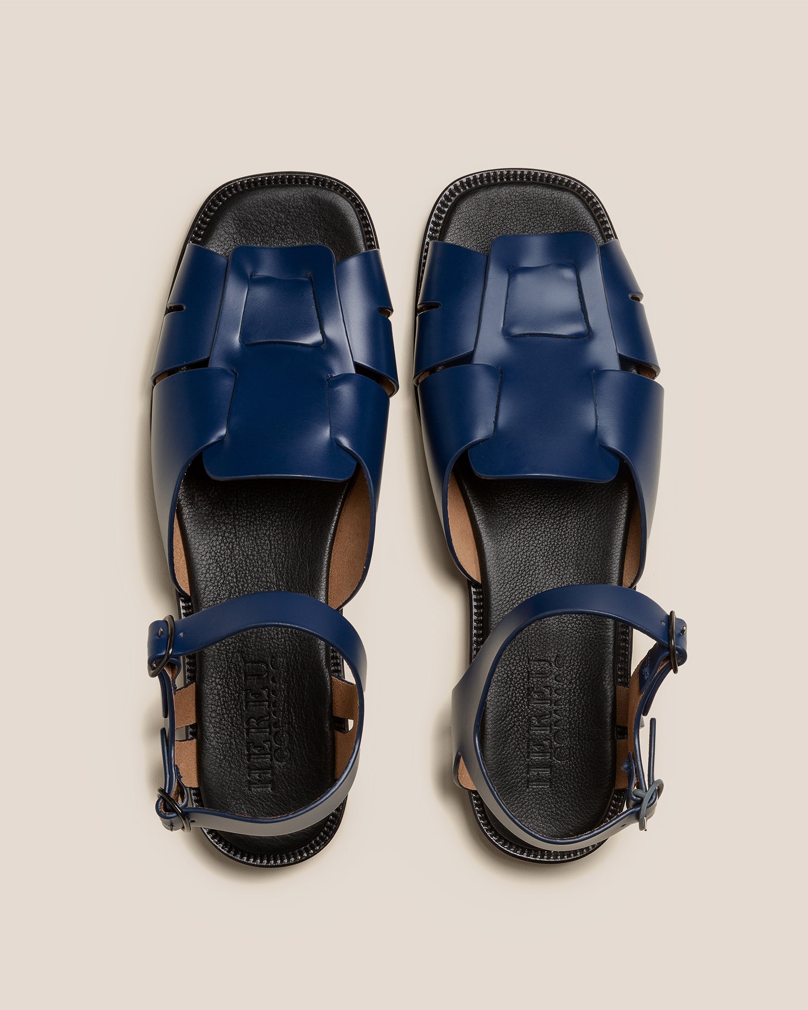 Blue on sale leather sandals