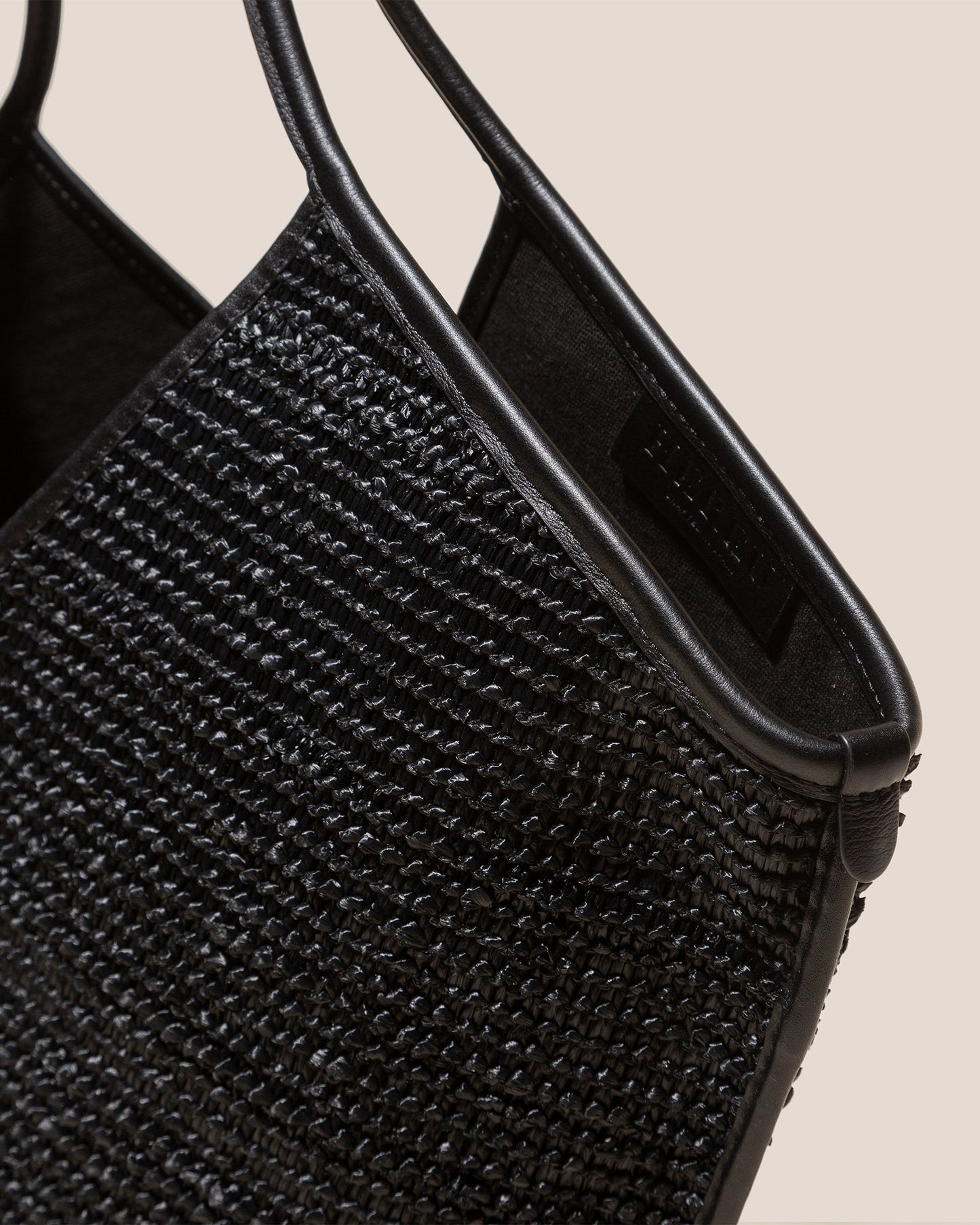CALELLA RAFFIA - Leather-trimmed Tote Bag