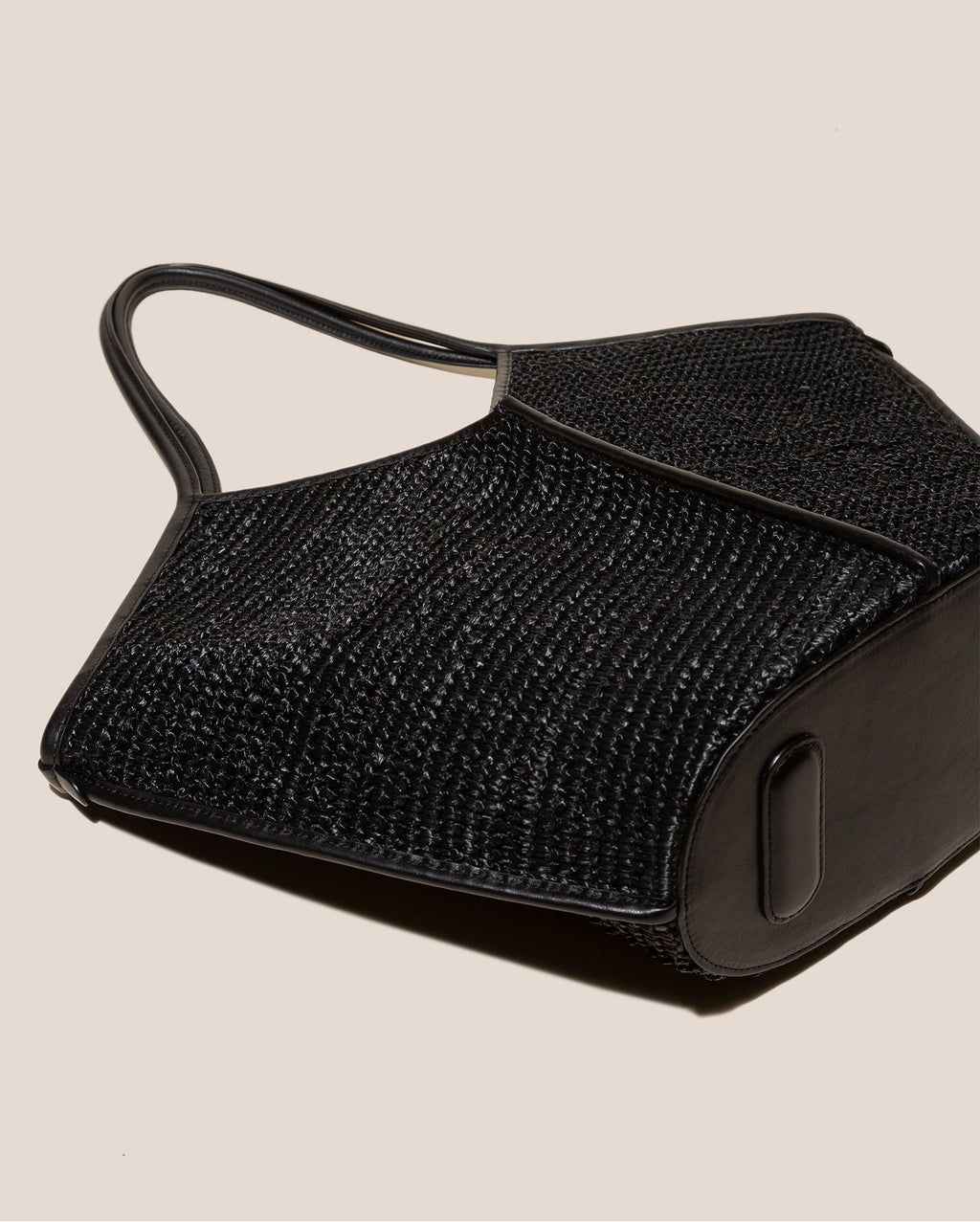 CALELLA RAFFIA - Leather-trimmed Tote Bag