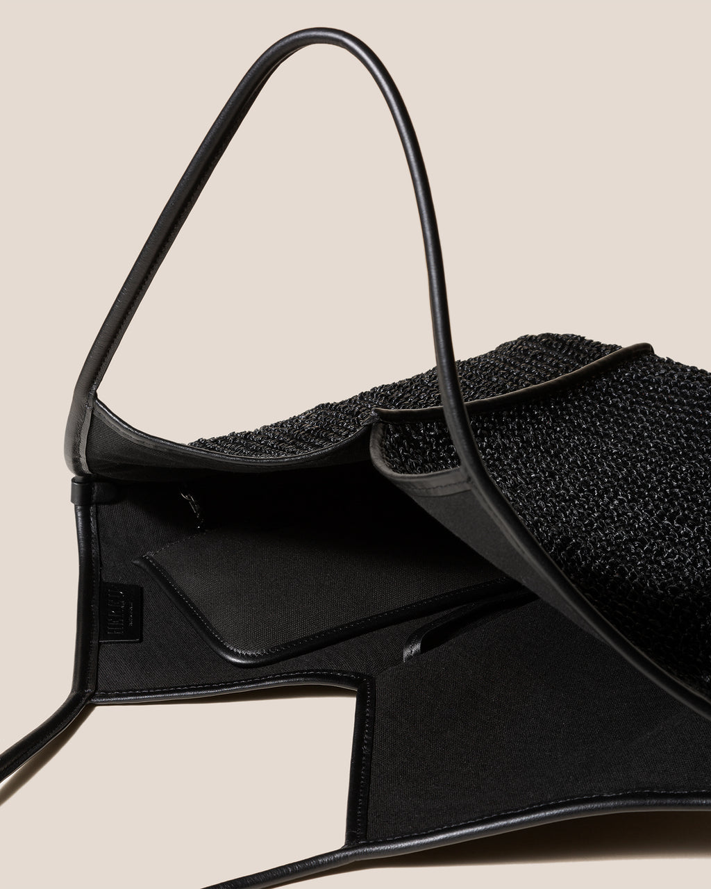 CALELLA RAFFIA - Leather-trimmed Tote Bag