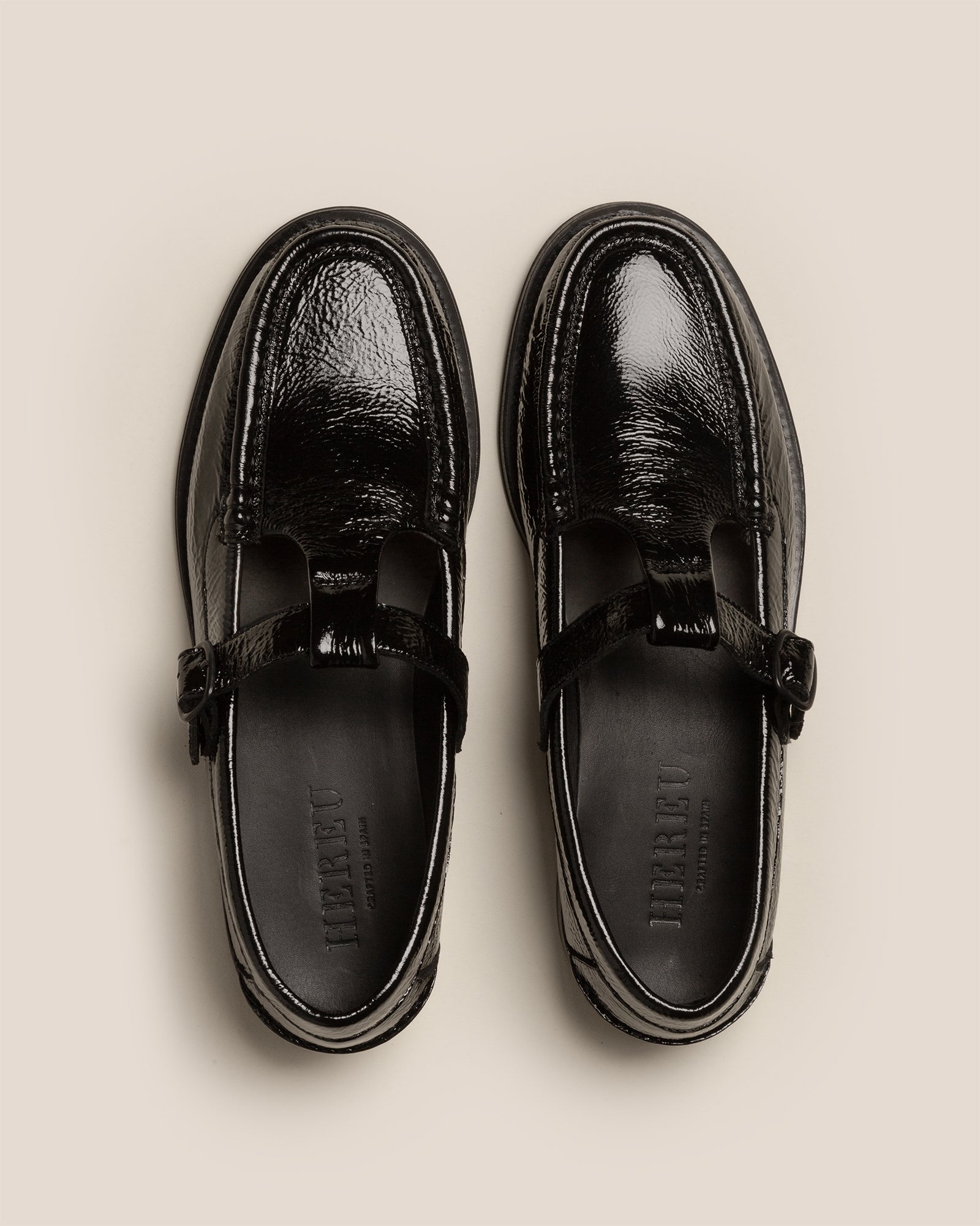 ALBER CRINKLED GLOSSY - T-bar Loafer