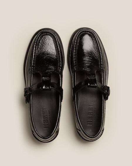 ALBER CRINKLED GLOSSY - T-bar Loafer