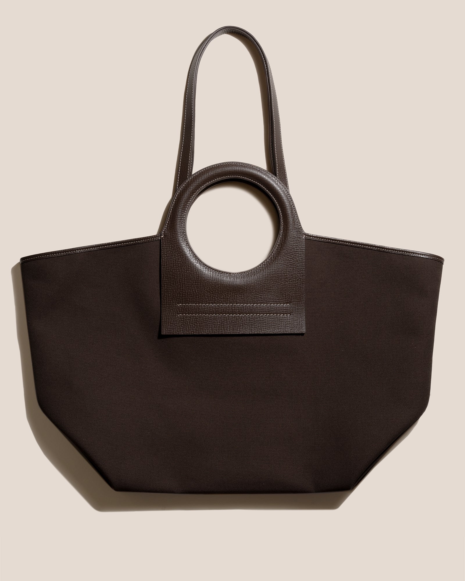 Hereu Beige And Black Canvas-Leather Blend Cara Tote Bag - ShopStyle