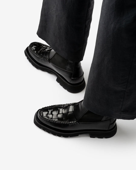 ALDA WOVEN SPORT - Tread Sole Interwoven-detail Low-calf Chelsea Boot