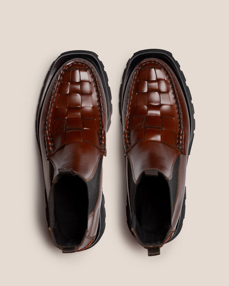 ALDA WOVEN SPORT - Tread Sole Interwoven-detail Low-calf Chelsea Boot