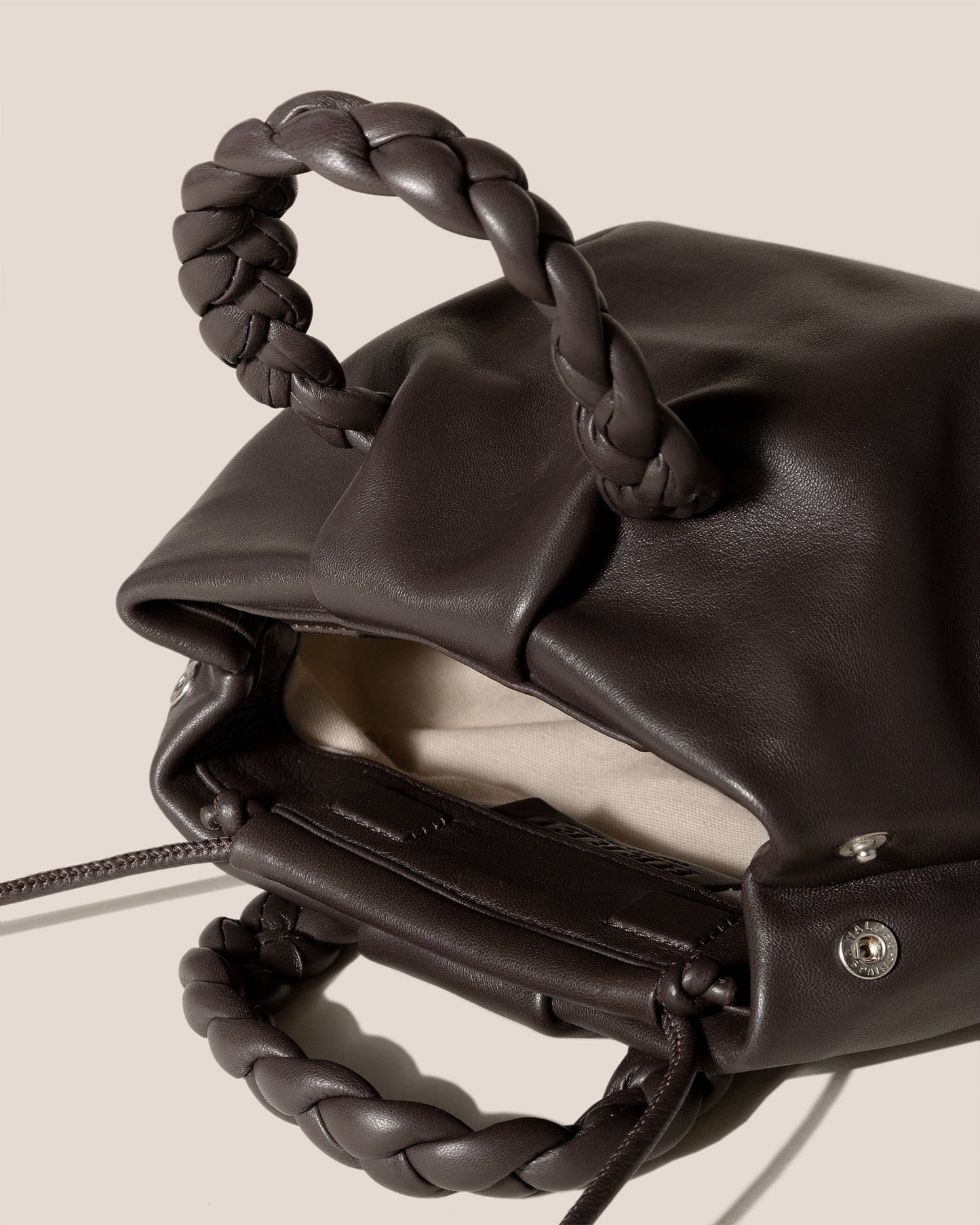 BOMBON M - Plaited-handle Leather Crossbody Bag