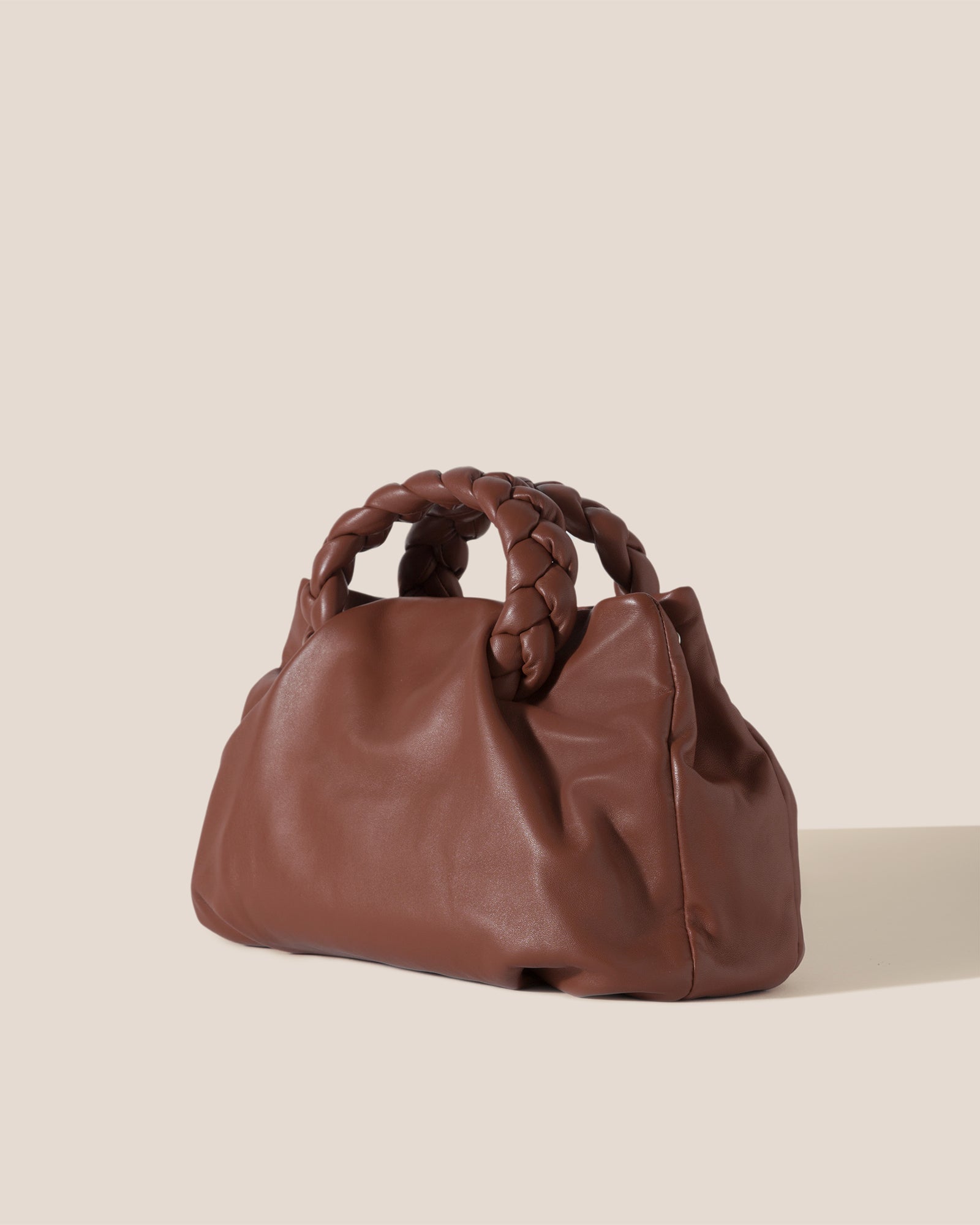 Totes bags Hereu - Bombon braided handle leather handbag - BOMBONCHESTNUT