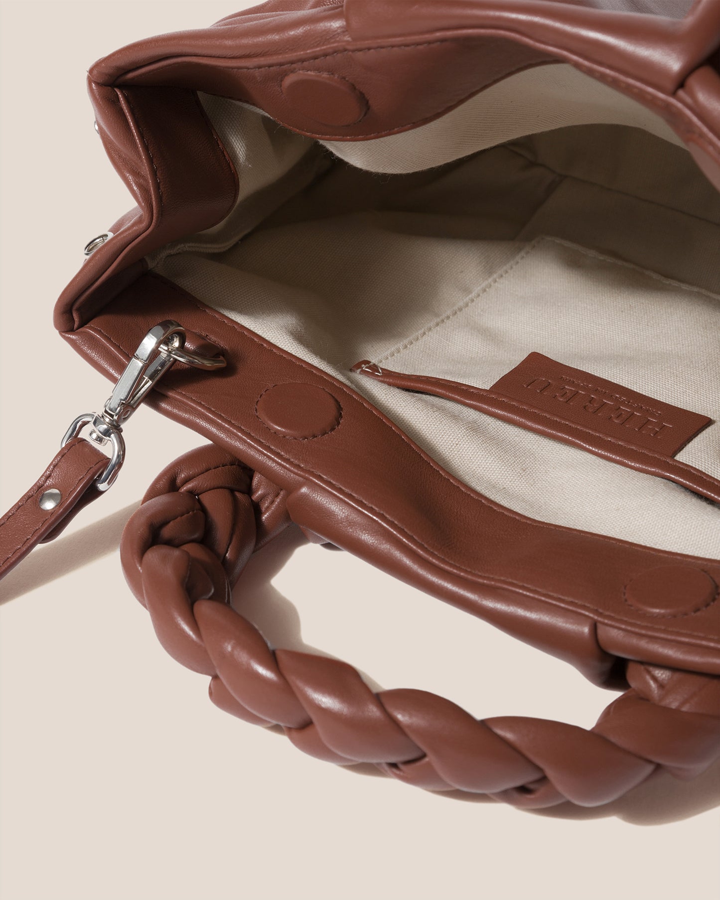 $376 Hereu Women's Yellow Bombon Leather Braided Top-Handle