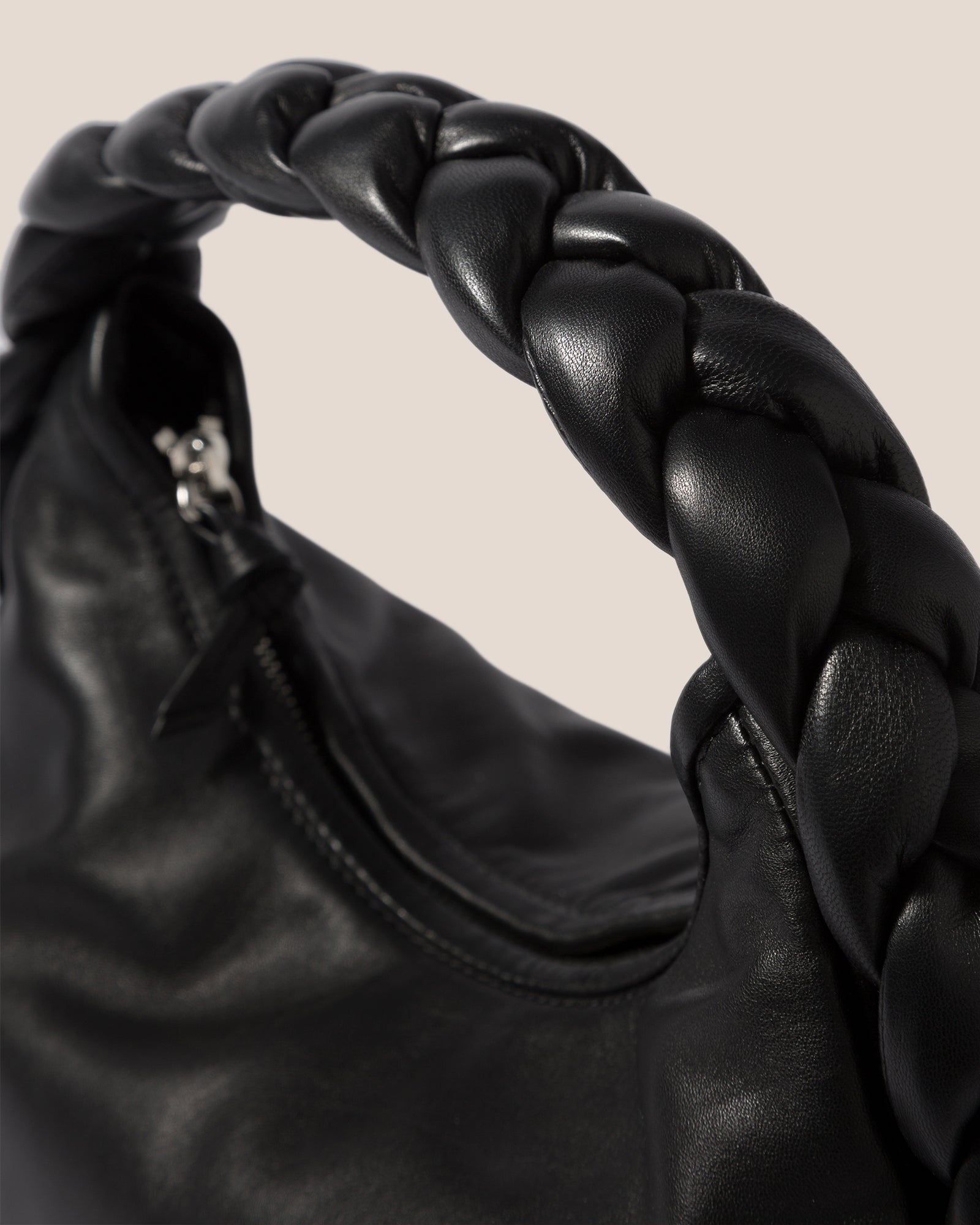 Hereu Espiga Plaited Padded Detail Shoulder Bag in Black