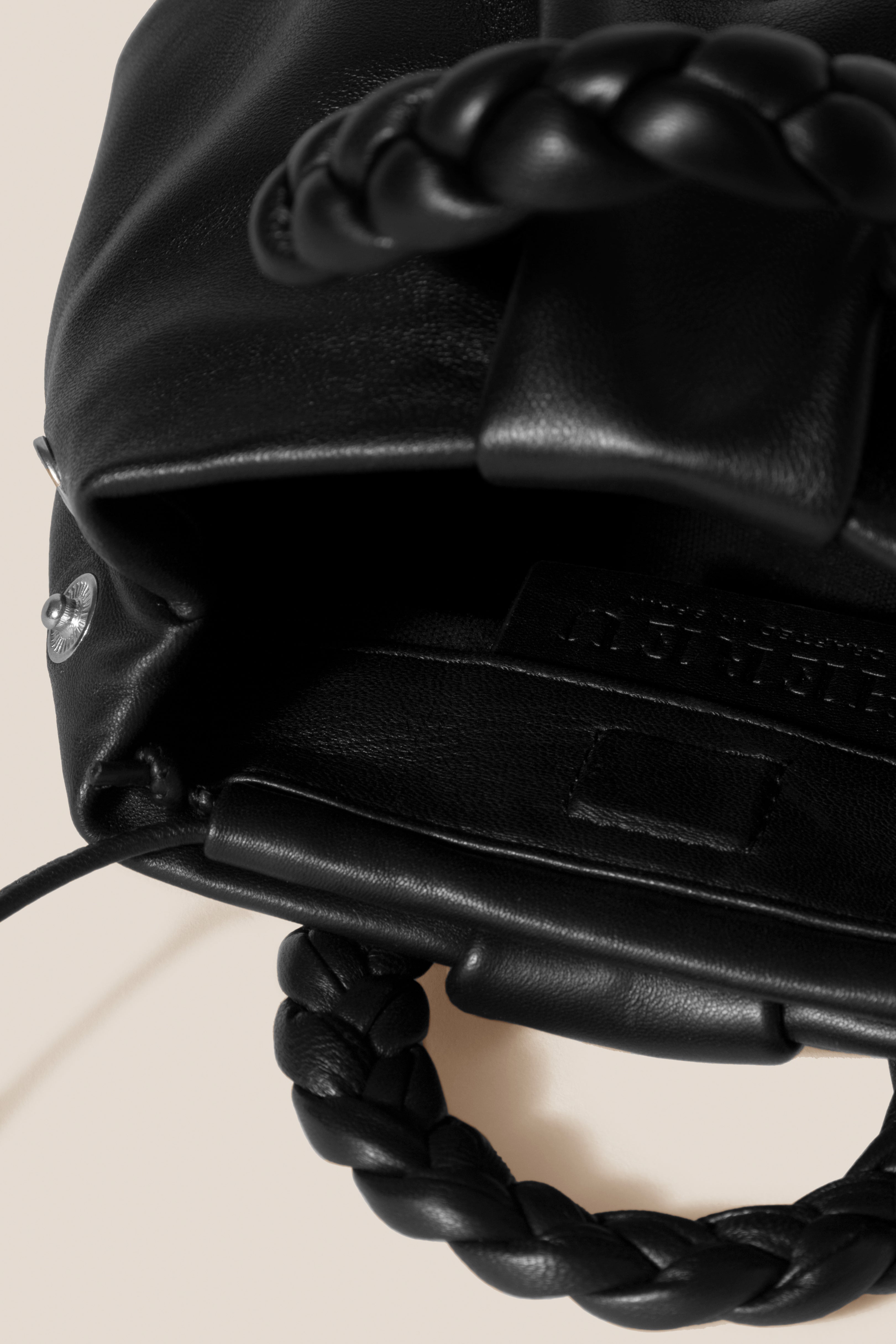 BOMBON M - Medium Plaited-handle Leather Handbag