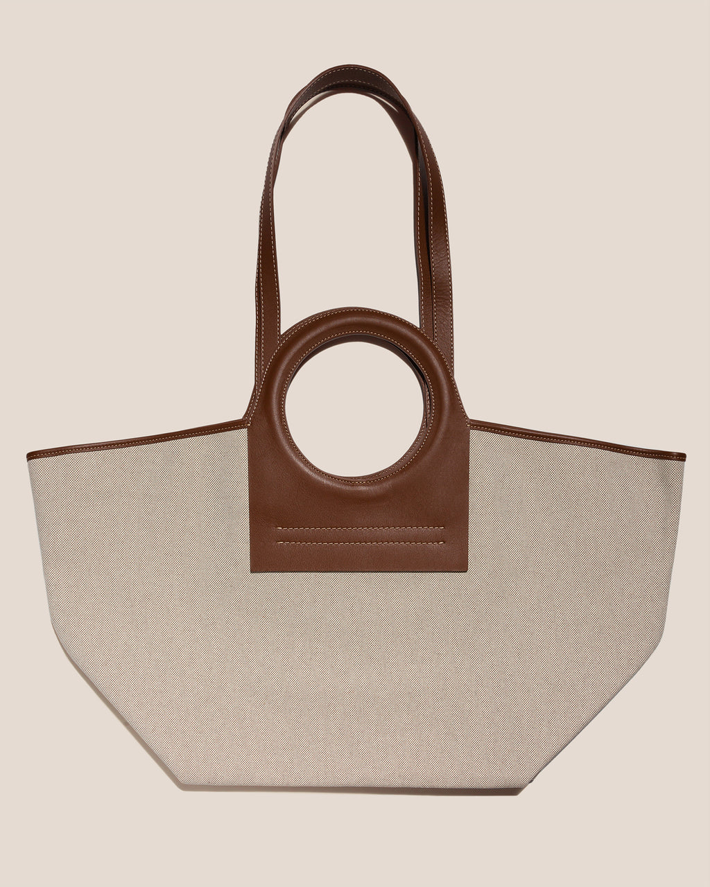 CALA L - Leather-trimmed Canvas Tote Bag