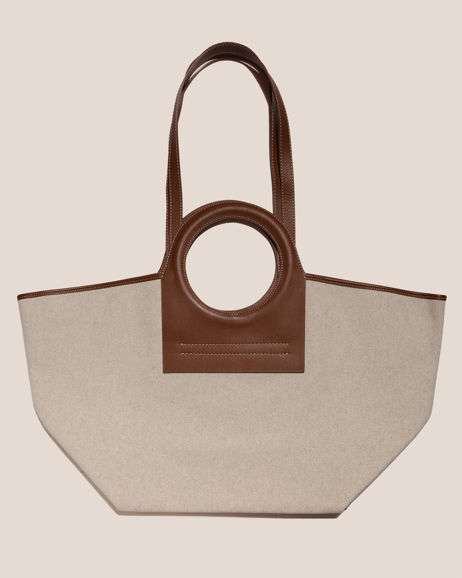 CALA L - Leather-trimmed Canvas Tote Bag