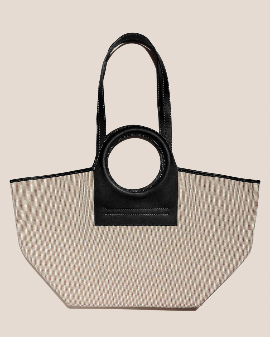 CALA L - Leather-trimmed Canvas Tote Bag