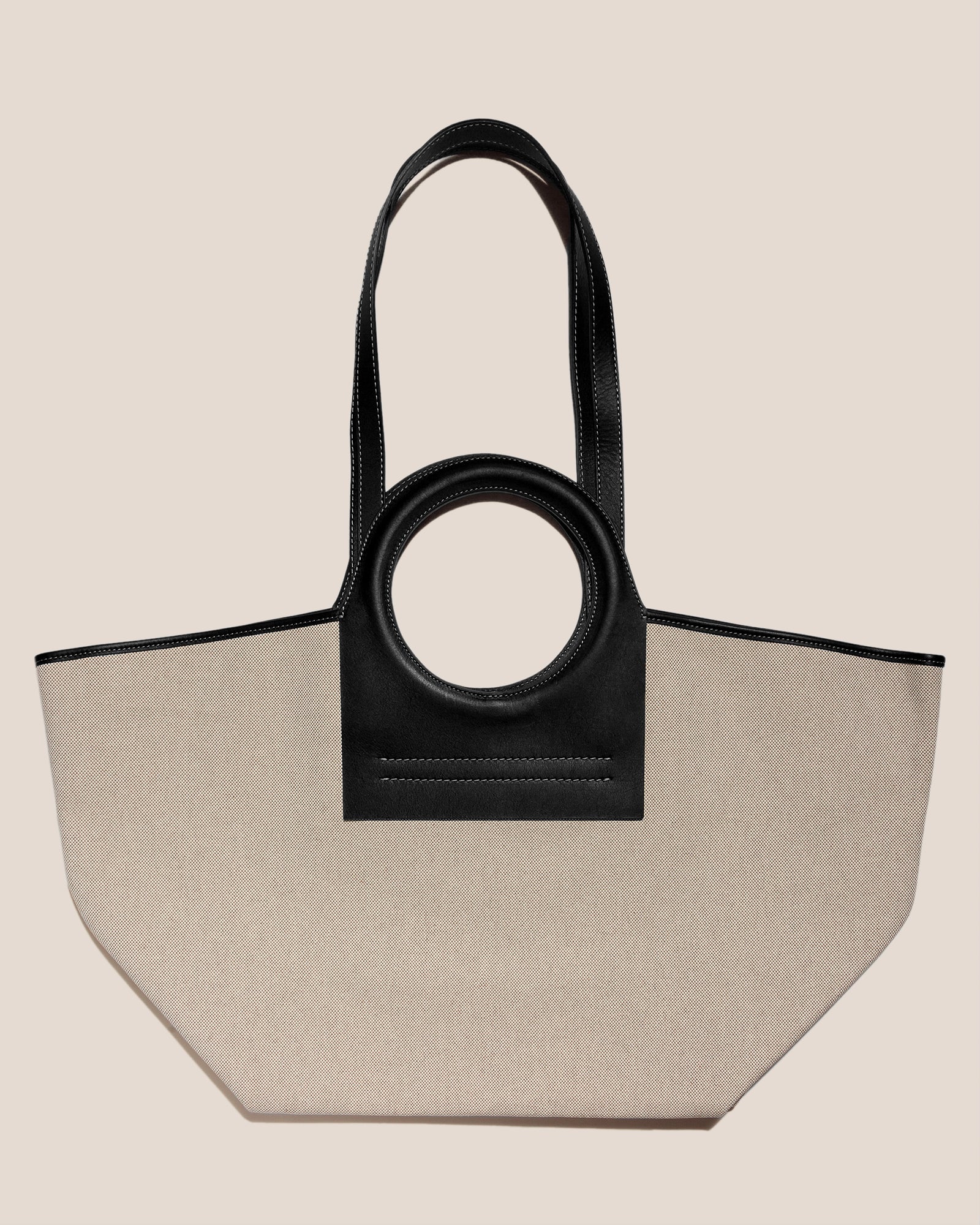 CALA L - Leather-trimmed Canvas Tote Bag