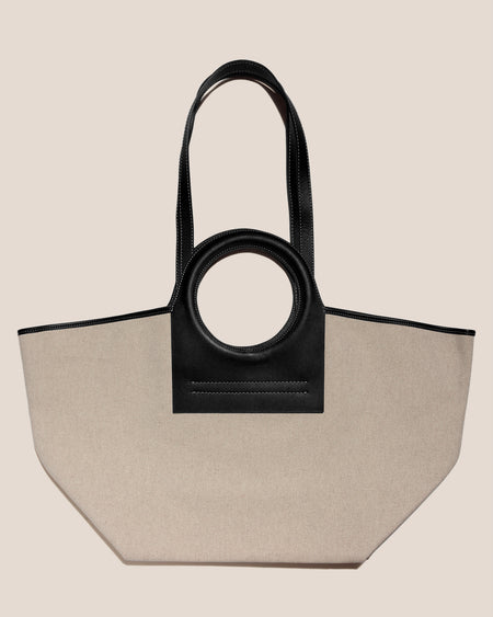 CALA L - Leather-trimmed Canvas Tote Bag