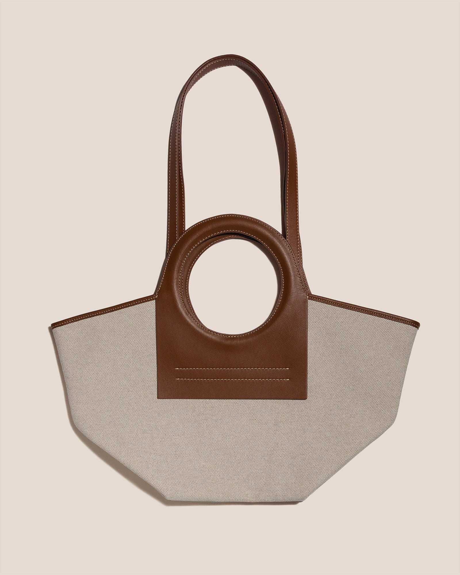 CALA S - Leather-trimmed Canvas Tote Bag