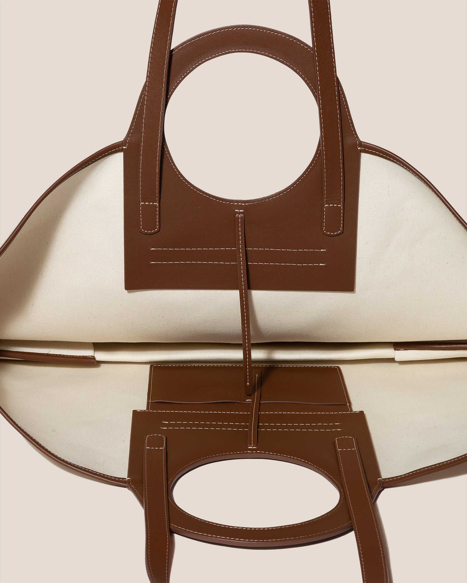 CALA S - Leather-trimmed Canvas Tote Bag