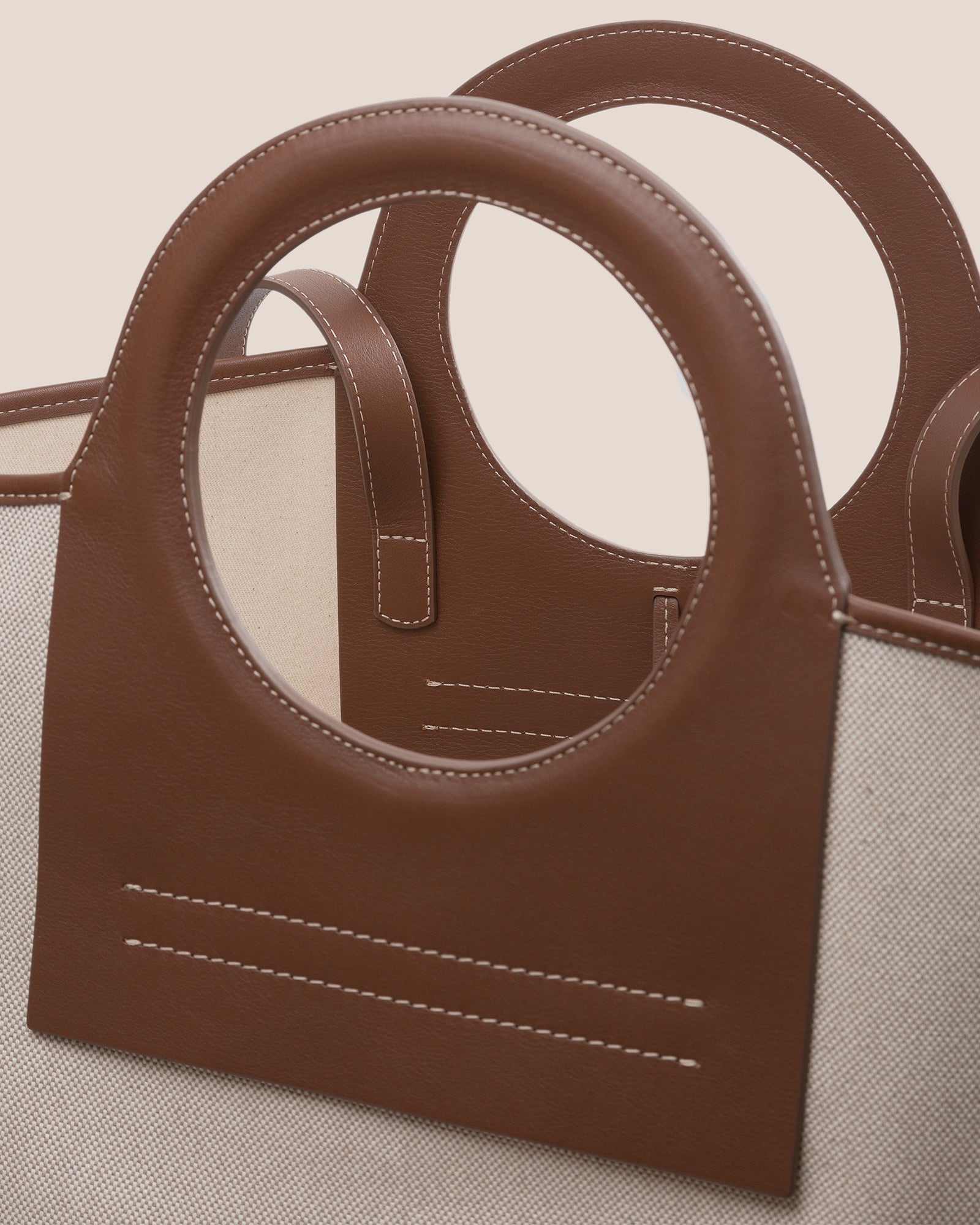 CALA S - Leather-trimmed Canvas Tote Bag